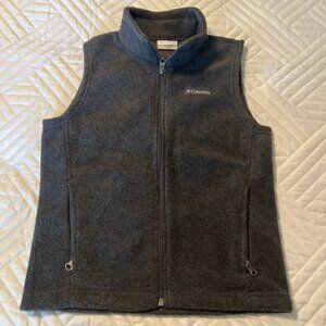 Boys Small Gray Colombia Fleece Vest Zip Up Size 8